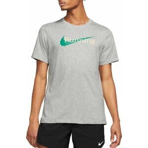 Nike Men’s Running Dri-Fit Standard Fit Breatheble T Shirt Silver Large Size NEW